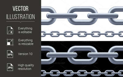 Realistic Gray Chain - Vector Image