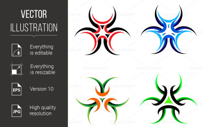 Set of Tattoos Symbol - Vector Image