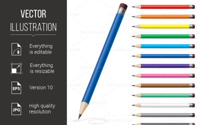Color Pencils #2 - Vector Image