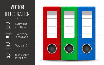 Office Folders - Vector Image