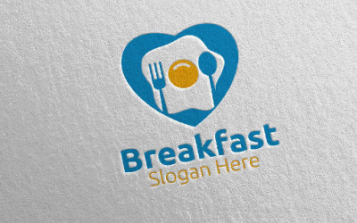 Modelo de logotipo de entrega 13 de fast food para café da manhã
