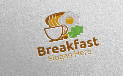 Modelo de logotipo para entrega de café da manhã de fast food 17