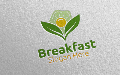 Fast Food-ontbijtbezorging 18 Logo sjabloon