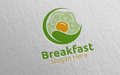 Modelo de logotipo de entrega 21 de fast food para café da manhã