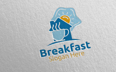 Rychlé občerstvení snídaně dodání 17 Logo šablona
