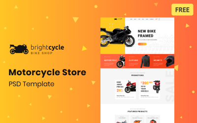 Brightcycle - Motorcycle Store Gratis PSD-sjabloon