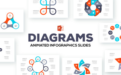 Diagramok Animált Infographics Bemutatók PowerPoint sablon