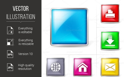 Abstract Computer Internet Icons Illustration for Design on Whi - Vector Image