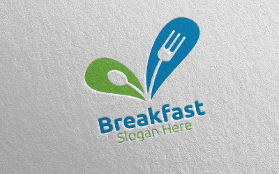 Ontbijt Fast Food levering 10 Logo sjabloon