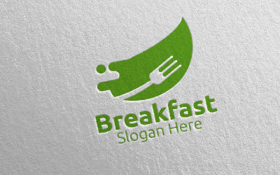 Modelo de logotipo de entrega 11 de fast food para café da manhã