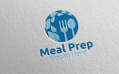 Mahlzeit vorbereiten gesunde Ernährung 14 Logo-Vorlage