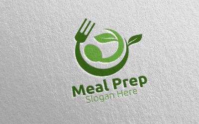 Modèle de logo Meal Prep Healthy Food 1