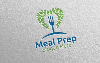 Modèle de logo Meal Prep Healthy Food 11