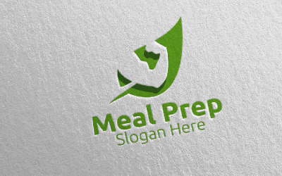 Modelo de logotipo de preparação de refeições Healthy Food 12