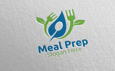 Modelo de logotipo de preparação de refeição saudável 15