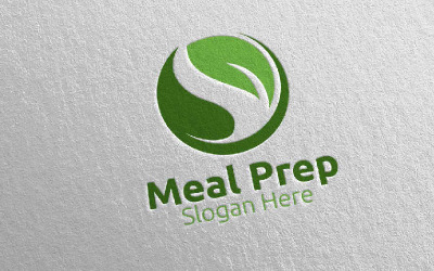 Modèle de logo Meal Prep Healthy Food 2