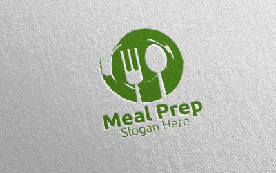 Maaltijd Prep gezonde voeding 3 Logo sjabloon
