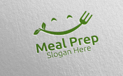 Yemek Hazırlama Sağlıklı Yemek 5 Logo Şablonu