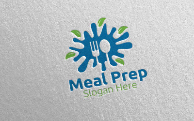 Maaltijd Prep gezonde voeding 6 Logo sjabloon