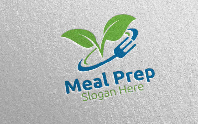 Modèle de logo de préparation de repas 7 aliments sains