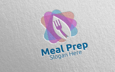Yemek Hazırlama Sağlıklı Yemek 9 Logo Şablonu
