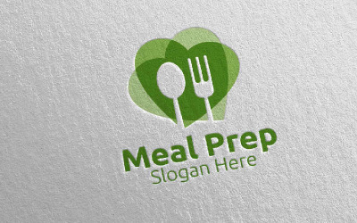 Przygotowanie posiłku zdrowej żywności 10 Szablon Logo