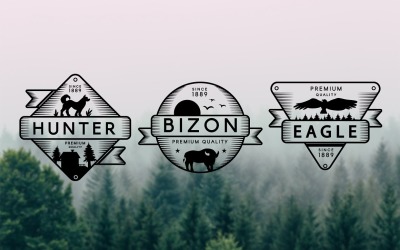 3 Vintage Adventure Badges - Corporate Identity Template