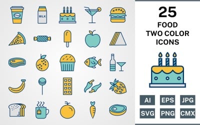 25 GIDA DOLGULU İKİ RENK PAKETİ Icon Set