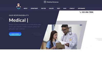 Reszponzív Medical Nyítóoldal sablon 117015