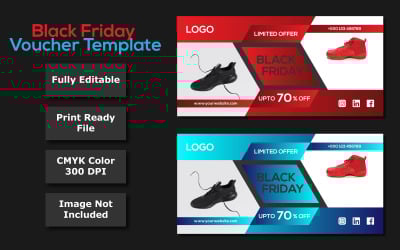 Black Friday Discount Voucher Template - Vector Image
