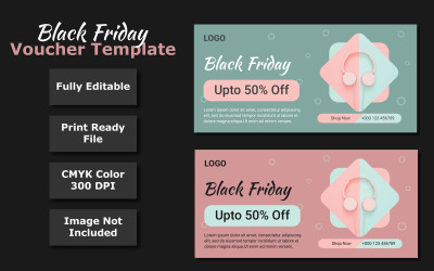 Black Friday Discount Voucher Template Vector