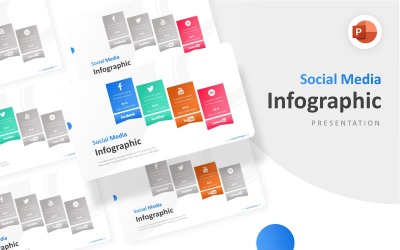 Quatre options avec le modèle PowerPoint d&amp;#39;infographie sur les médias sociaux
