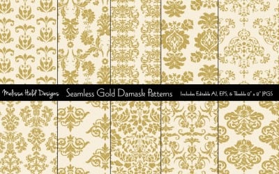 Seamless Gold Damask Pattern
