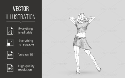 Dancing Girl - Vector Image