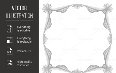 Gray Beautiful Frame - Vector Image