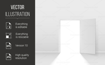 Open Door - Vector Image