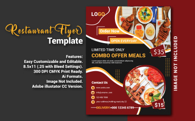 Flyer de restaurant - modèle d&amp;#39;identité d&amp;#39;entreprise