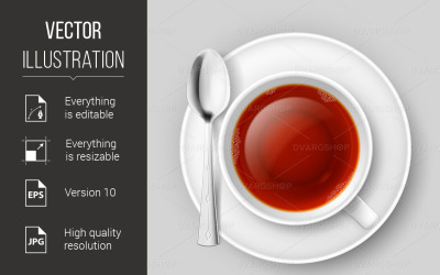 Tea Drinking - Vector Image
