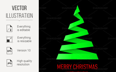 Vánoční strom ve stylu Origami - vektorový obrázek