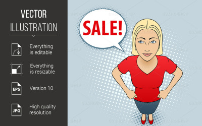 Woman Gesturing - Vector Image