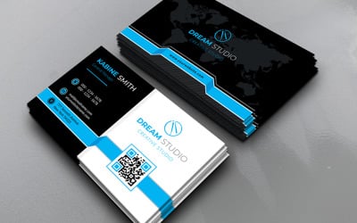 Colorful &amp;amp; Dark Business Card - Corporate Identity Template