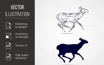 Deer Silhouette - Vector Image
