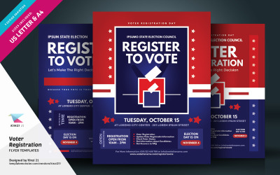 Flyer voor kiezersregistratie - sjabloon voor huisstijl