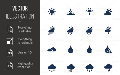 Icônes météo - Image vectorielle