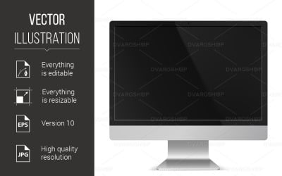 Компьютерный монитор - векторное изображение