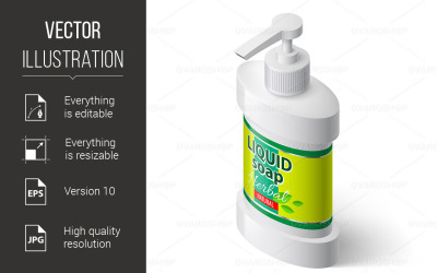 Liquid Soap Isometric - Vector Image