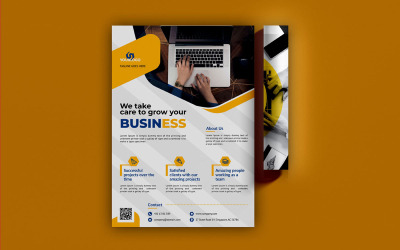 Minimal Business Flyer Sarı ve Mavi Kurumsal Kimlik