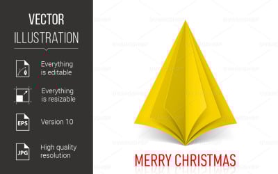 Paper Christmas Tree - Vector Image