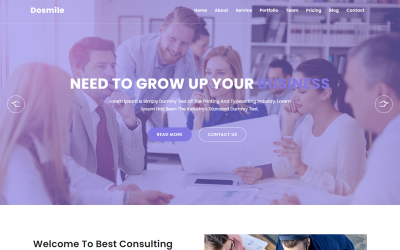 Template di Landing Page Responsive #117436 "Dosmile Consulting & Business HTML5"