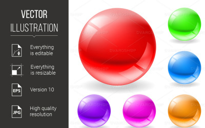 Glossy Spheres - Vector Image